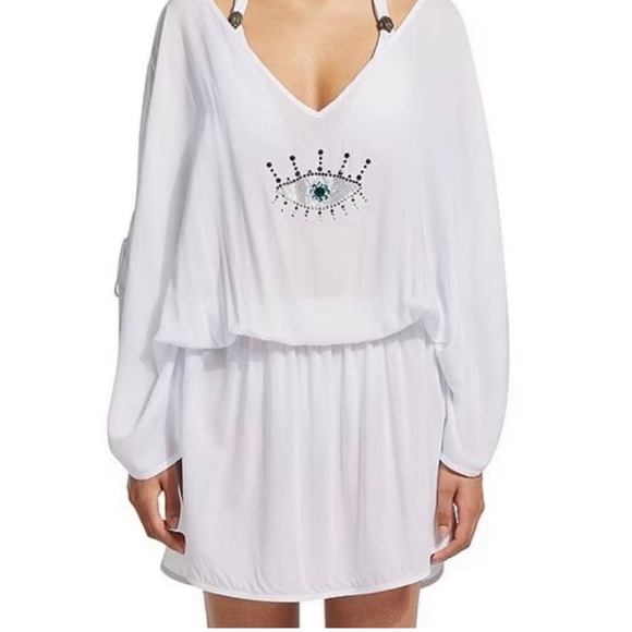 Kurt Geiger Eye White Tunic Cove Up Size Medium NWT